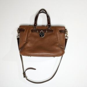 Vintage Dooney & Bourke brown pebbled leather median crossbody purse